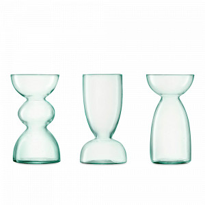 Набор из 3-х ваз для цветов, 13 см, стекло, ручная работа, зеленый, серия Canopy, LSA International, Великобритания, LSA International (Великобритания)