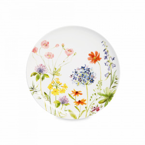 Тарелка закусочная, 22 см, керамика, белый, декор, серия Полевые цветы, DECOR DE TABLE, Россия, Тарелки десертные