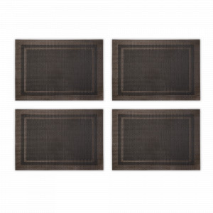 Набор из 4-х подстановочных прямоугольных салфеток, 33 х 48 см, пвх, черный, серия Art Frame, WO HOME, Германия, Салфетки подстановочные