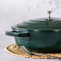 Кастрюля с крышкой низкая, 4 л, 28 см, литой алюминий, зеленый, серия MasterClass, KITCHEN CRAFT, Великобритания_00817710056846452517.jpg