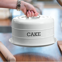 Подставка для торта с крышкой, 28,5 х 18 см, металл, серый, серия Living Nostalgia, KITCHEN CRAFT, Великобритания_00810360052977439206.jpg