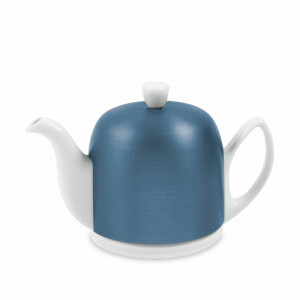 Чайник заварочный с колпаком, 700 мл, фарфор, алюминий, белый, синий, серия Salam, GUY DEGRENNE, Франция, GUY DEGRENNE (Франция)