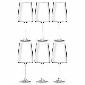 Набор из 6-ти бокалов для вина, 650 мл, хрустальное стекло, серия Essential, RCR, Италия, Фужеры для вина