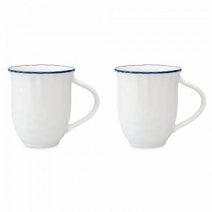 Набор из 2-х кружек, 250 мл, фарфор, белый, синий, серия Santorini, LIBERTY JONES, Россия, Кружки с рисунком