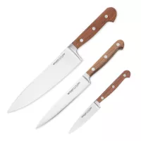 Набор кухонных ножей поварская тройка, серия Classic Walnut, BERGER CUTLERY, Германия, 