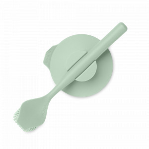 Щетка для мытья посуды с держателем на присоске, 23,6 см, пластик, мятный, серия Sink Side, BRABANTIA, Бельгия, Sink Side BRABANTIA