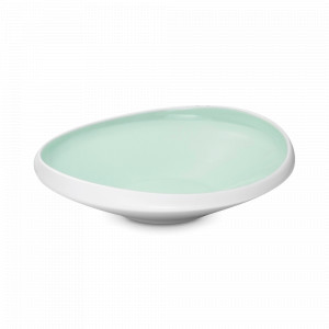 Тарелка для пасты Acquamarina, 26 см, фарфор, белый, мятный, серия Ninfa, LE COQ, Италия, Тарелки для пасты