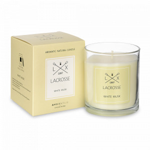 Свеча ароматическая «White Musk» New Design, 60 часов горения, воск, стекло, серия Lacrosse, AMBIENTAIR, Испания, Ароматы для дома