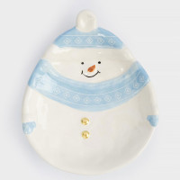 Блюдо сервировочное «Snowman», 21 х 18 см, керамика, белый, голубой, серия New Year, ANNA LAFARG, Китай_00821050039894255772.jpg
