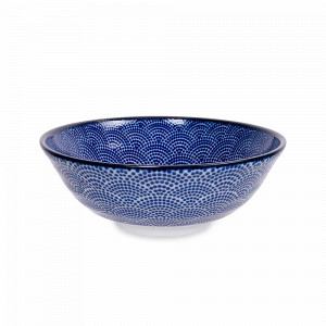 Салатник Dots, 21 см, фарфор, белый, синий, серия Nippon Blue, TOKYO DESIGN, Нидерланды, Салатники, чаши сервировочные