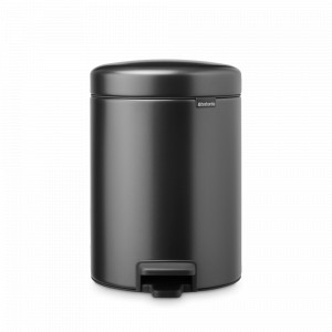 Контейнер для мусора с педалью, 5 л, нержавеющая сталь, графит, серия NewIcon, BRABANTIA, Бельгия, BRABANTIA (Бельгия)