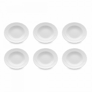 Набор из 6-ти суповых тарелок, 22.5 см, фарфор, белый, серия Rococo, REPAST, Чехия, Тарелки REPAST