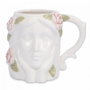 Кружка Девушка с тюльпанами, 350 мл, керамика, молочный, серия Tulip, ANNA LAFARG, Китай, Tulip ANNA LAFARG