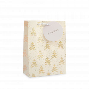 Пакет подарочный «Золотистые елки», 18 х 24 см, бумага, бежевый, серия New Year, ANNA LAFARG, Китай, Скидка до -20% на бренд ANNA LAFARG