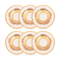 Набор из 6-ти блюдец для чайной чашки Cream Gold, 14.5 см, фарфор, белый, бежевый, серия Constanza 9320, FALKENPORZELLAN, Германия, 