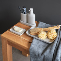 Диспенсер для жидкого мыла Slim, 280 мл, полирезин, пластик, светло-серый, серия Bath, BERGENSON BJORN, Великобритания_00819730057242169577.jpg