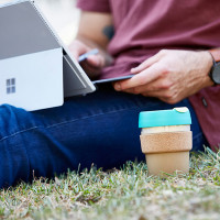 Кружка дорожная KeepCup S, 227 мл, закаленное стекло, полипропилен, пробка, морской волны, серия Brew Cork, KEEPCUP, Австралия_00808760045397451867.jpg