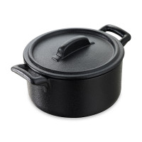 Кокот круглый, 200 мл, 10 см, фарфор, черный, серия Belle Cuisine, REVOL, Франция