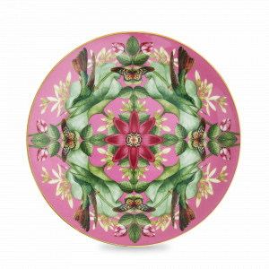 Тарелка закусочная Розовый лотос, 20 см, костяной фарфор, розовый, декор, серия Wonderlust, WEDGWOOD, Великобритания, Красивые тарелки для сервировки