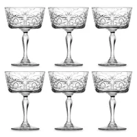 Набор из 6-ти бокалов-креманок для шампанского, 270 мл, хрустальное стекло, серия Tattoo, RCR, Италия, 