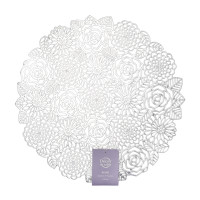 Салфетка подстановочная круглая, 38 см, ПВХ, серебристый, серия Rose, DECOR DE TABLE, Россия_00814920045724974781.jpg