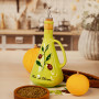 Бутылка для масла Verde Mela, 750 мл, керамика, белый, декор, серия Oliera Classiche, NUOVA CER, Италия_00819860070135217250.jpg