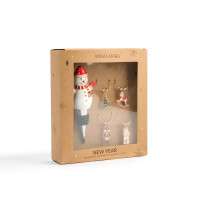 Пробка для винной бутылки  с подвесками Снеговик, 5 предметов, металл, стразы, серебристый, серия New Year, ANNA LAFARG, Китай_00821190052629054495.jpg