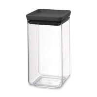 Контейнер для сыпучих продуктов, 1,6 л, 11 х 11 х 20 см, пластик, темно-серый, серия Tasty+, BRABANTIA, Бельгия