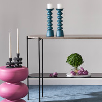 Подсвечник на одну свечу, 30 см, металл, голубой, серия Vivlend, BERGENSON BJORN, Великобритания_00813860063955522291.jpg