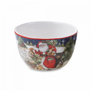 Салатник индивидуальный «Санта», диаметр: 13 см, материал: керамика, цвет: декор, серия Магия Рождества, Certified International, США, CERTIFIED INTERNATIONAL (США)