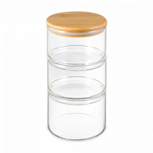 Набор из 3-х банок для хранения, 400 мл, боросиликатное стекло, прозрачный, SMART SOLUTIONS, Россия, Емкости для хранения сыпучих продуктов