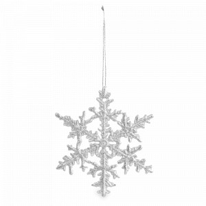 Украшение елочное - подвес Снежинка, 8 см, пластик, серебристый, серия Event, ANNA LAFARG, Китай, Event ANNA LAFARG
