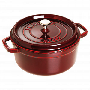 Кокот круглый, 2,6 л, 22 см, чугун, цвет: гранатовый, серия La Cocotte, STAUB, Франция, STAUB (Франция)