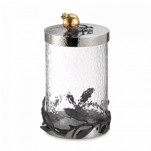 Банка для сыпучих продуктов «Оливковая ветвь. Золотой гранат», 25 см, стекло, серия Pomegranate, MICHAEL ARAM, США, MICHAEL ARAM (США)