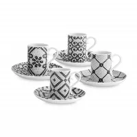 Набор из 4-х кофейных пар, фарфор, декор, серия Calcada Portuguesa, VISTA ALEGRE, Португалия, 