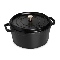 Кокот круглый, 6,7 л, 28 см, чугун, черный, серия La Cocotte, STAUB, Франция