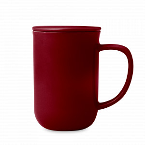 Кружка с ситечком и крышкой Balance, 500 мл, фарфор, нержавеющая сталь, бордовый, серия Minima, VIVA Scandinavia, Дания, Кружки с крышкой