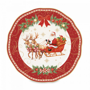 Тарелка закусочная, 20 см, фарфор, серия Christmas Heritage, EASY LIFE (R2S), Италия, Новогодняя коллекция
