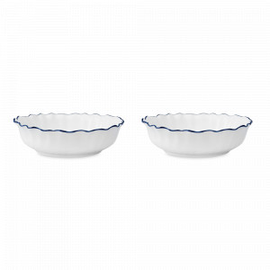 Набор из 2-х суповых тарелок, 800 мл, 20 см, фарфор, белый, синий, серия Santorini, LIBERTY JONES, Россия, Тарелки суповые