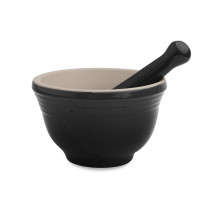 Ступка с пестиком, 0,3 л, 11,5 см, керамика, черный, серия Black Onyx, LE CREUSET, Франция