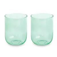 Набор из 2-х стаканов для воды, 390 мл, стекло, зелёный, серия Rainbow, EASY LIFE (R2S), Италия, 
