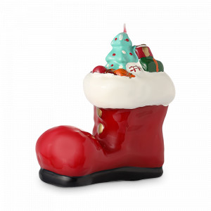 Свеча декоративная Festive stocking, 12.5 см, парафин, красный, серия New Year Essential, TKANO, Китай, Свечи