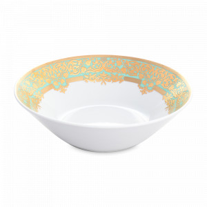 Салатник Seladon Gold, 23 см, фарфор, оливковый, золотой, серия Constanza Natalia, FALKENPORZELLAN, Германия, Скидка -35% на фарфор FALKENPORZELLAN