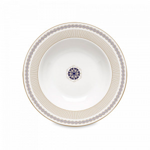 Тарелка суповая, 21.5 см, 300 мл, фарфор, белый, декор, серия Corallo, Pozzi Milano 1876, Италия, Фарфоровые тарелки