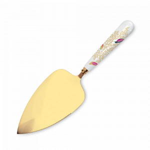 Лопатка для торта «Челси», 25 см, фарфор, нержавеющая сталь, декор, золотистый, серия Sara Miller, PORTMEIRION, Великобритания, Лопатки для торта