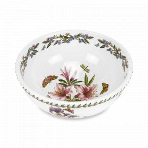 Салатник «Азалия», 28 см, фаянс, белый, декор, серия Botanic Garden, PORTMEIRION, Великобритания, Английский фарфор