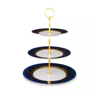 Этажерка Blueshade Gold, 35 см, фарфор, металл, синий, золотой, серия Tosca, FALKENPORZELLAN, Германия, 