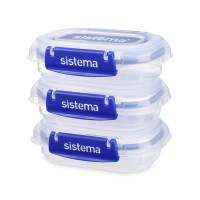 Набор из 3-х контейнеров, 180 мл, пластик, серия Klip It Plus, SISTEMA, Новая Зеландия