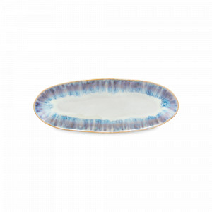 Блюдо овальное Ria Blue, 24.3 х 9.2 см, керамика, кремовый, синий, серия Brisa, COSTA NOVA, Португалия, Brisa COSTA NOVA