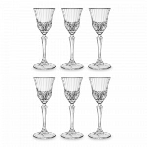 Набор из 6-ти рюмок на ножке, 90 мл, хрустальное стекло, серия Adagio, RCR, Италия, Стопки и рюмки RCR